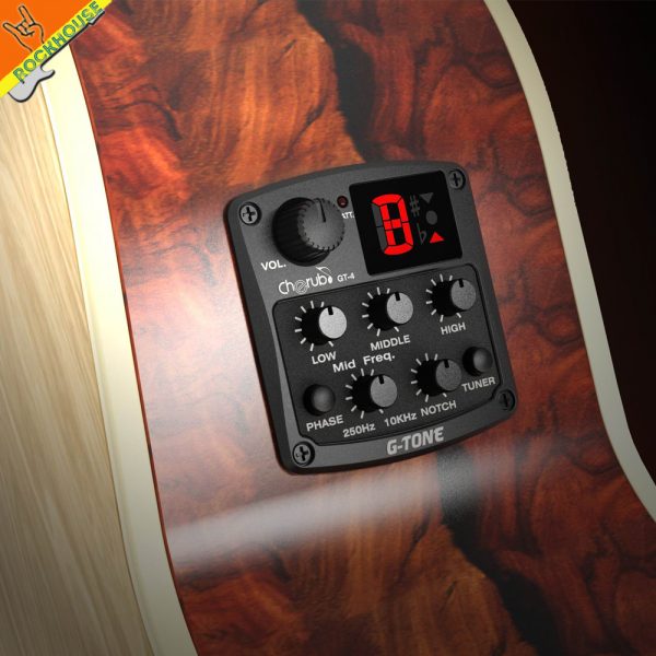 Cherub GT-4 Acoustic Guitar Preamp 3 Band EQ Pickup for Folk Acoustic Guitar 