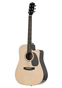 Squier SA-105CE, Dreadnought Cutaway, Stained Hardwood Fingerboard, Natural