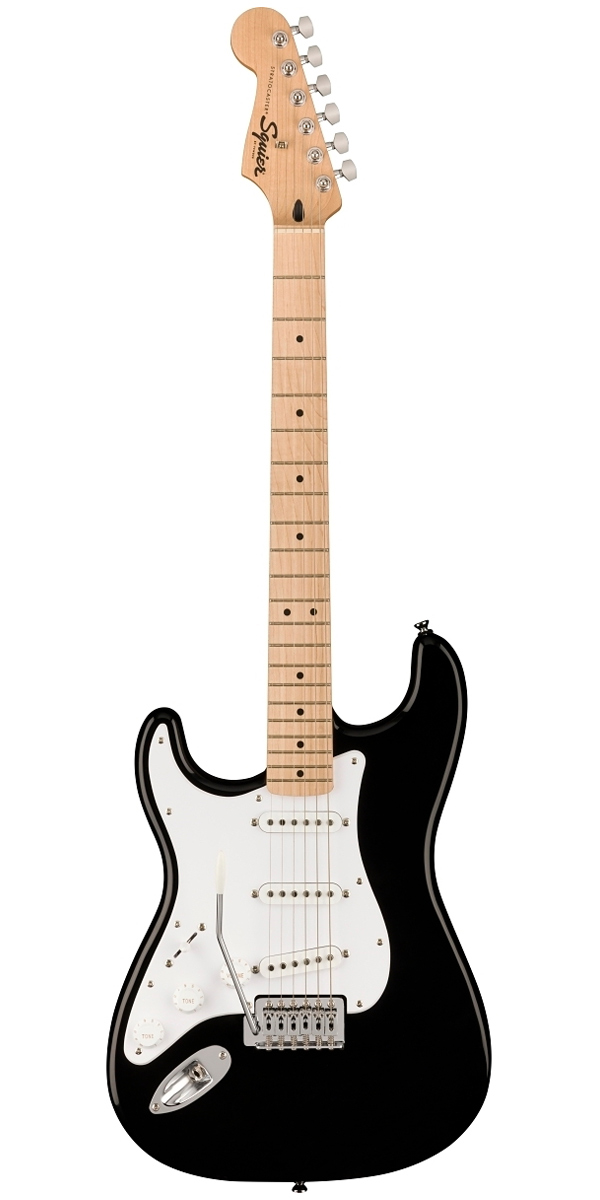 Squier Sonic Stratocaster Left-handed Electric Guitar – Black with Maple Fingerboard