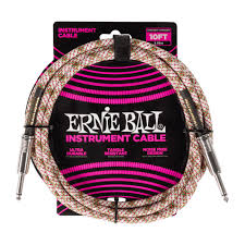 Ernie Ball EB6426 Braided Instrument Cable - 10 foot, Emerald Argyle