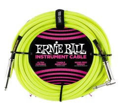 Ernie Ball P06465 Flex Straight to AngleInstrument Cable - 10-foot, Green