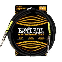 Ernie Ball Classic Silent Instrument Cable, Straight/Straight 10ft - Black