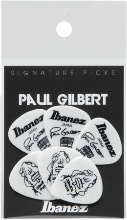 Ibanez B1000PG Paul Gilbert Signature Picks, 6 Pack, White