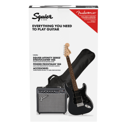 Squier Affinity Series™ Stratocaster® HSS Pack, Laurel Fingerboard, Charcoal Frost Metallic, Gig Bag, 15G